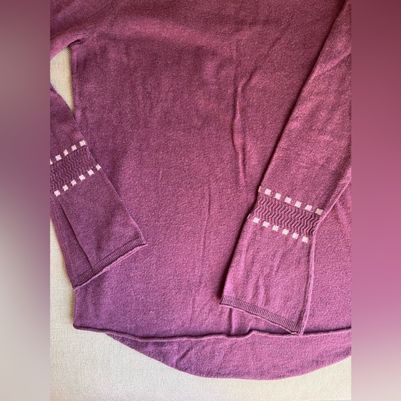 Smartwool Bell Sleeve Crew Neck Sweater In Sangria Heather Size M - Picture 6 of 16